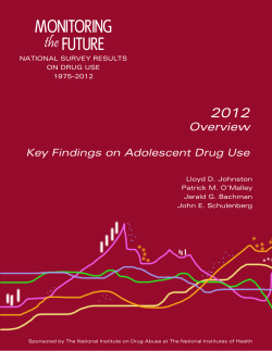 2012 Overview, Key Findings on Adolescent Drug Use