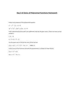 Day 2 of Zeros of Polynomial Functions Homework