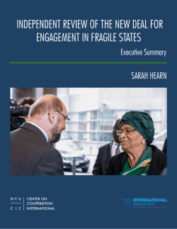 independent review of the new deal for engagement in