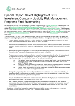 Special Report: Select Highlights of SEC Investment