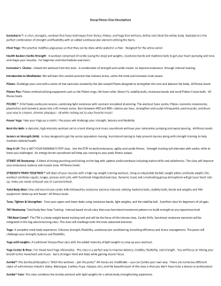a listing of group exercise CLASS DESCRIPTIONS