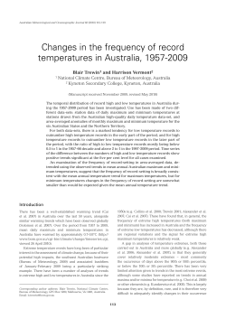 Changes in the frequency of record temperatures in Australia, 1957