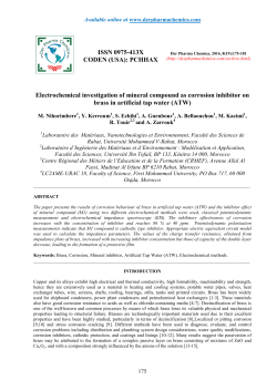 Electrochemical investigation of mineral compound as corrosion