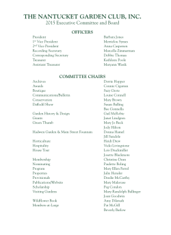 THE NANTUCKET GARDEN CLUB, INC.