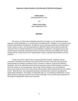 0 Responses to Mass-‐Fatalities in the Aftermath of 2010 Haiti