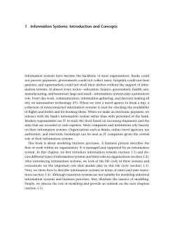 1 Information Systems: Introduction and Concepts