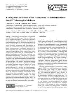 A steady-state saturation model to determine the subsurface travel
