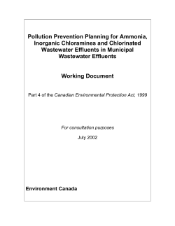 Pollution Prevention Planning for Ammonia, Inorganic Chloramines