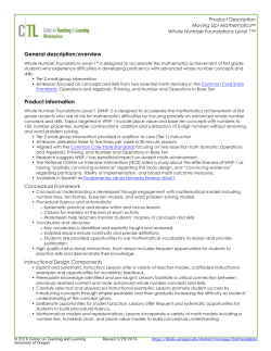 CTL Marketplace - Whole Number Foundations Level 1 Program