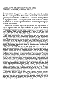 Legislative Reapportionment&mdash;The Scope of Federal Judicial Relief