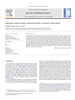 Aggregate insider trading: Contrarian beliefs or - DataPro