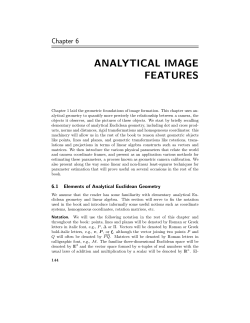 ANALYTICAL IMAGE FEATURES