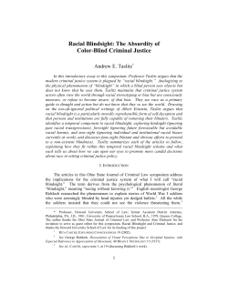 racial blindsight: the absurdity of color