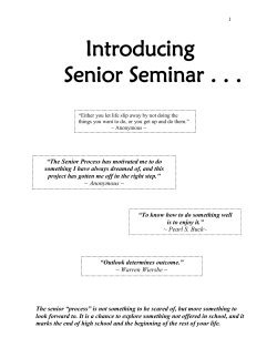 Senior Project Overview - Southland School District