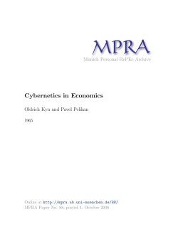 Cybernetics in Economics - Munich Personal RePEc Archive