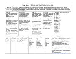Page County Public Schools: Visual Art Curriculum 2011
