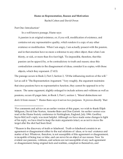 Hume on Representation, Reason and Motivation