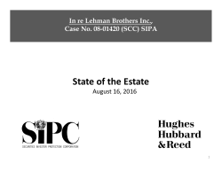 State of the Estate - Corporate Restructuring
