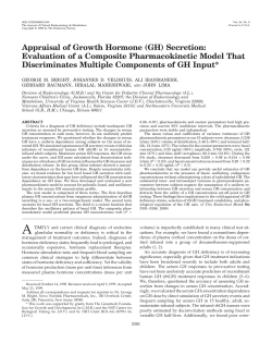 Appraisal of Growth Hormone (GH) Secretion: Evaluation of a
