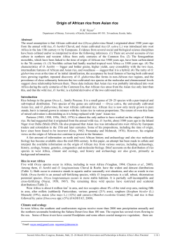 Origin of African rice from Asian rice
