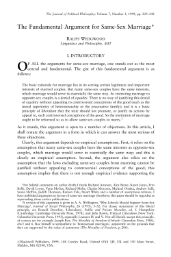 The Fundamental Argument for Same-Sex Marriage
