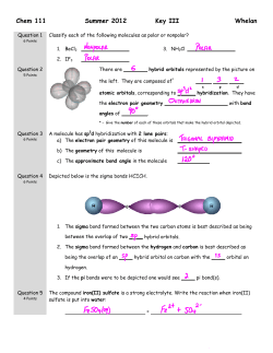 Chem 111 Summer 2012 Key III Whelan