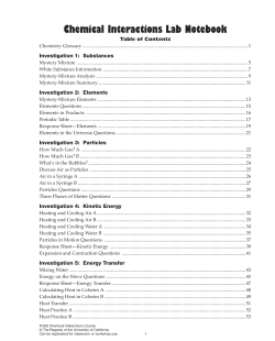 Chemical Interactions Lab Notebook