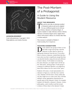 Post Mortem of Protagonist