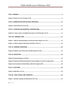 Public Health Laws of Alabama, 2010