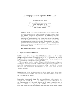 A Forgery Attack against PANDA-s