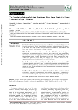 The Association between Spiritual Health and Blood Sugar Control