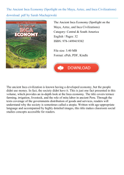 The Ancient Inca Economy (Spotlight on the Maya, Aztec, and Inca