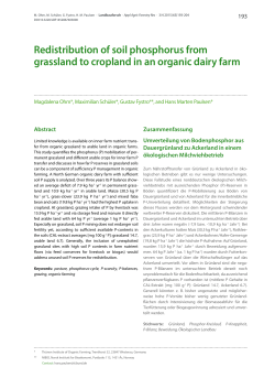 Redistribution of soil phosphorus from grassland to - Thünen