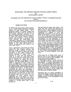 by , An inquiry into the authenticity ofJean Laffite`s "Diary