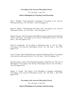 Proceedings of the American Philosophical Society - Inif-UCR