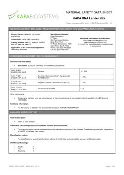 MATERIAL SAFETY DATA SHEET KAPA DNA Ladder Kits