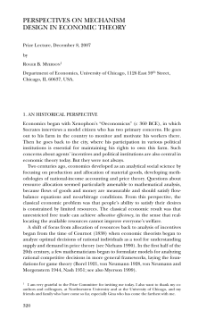 Roger B. Myerson - Prize Lecture
