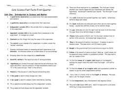 Science Fast Facts - Kempsville Middle School