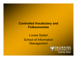 Controlled Vocabulary and Folksonomies