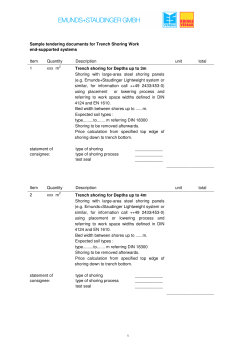 Sample tendering documents for Trench Shoring Work end