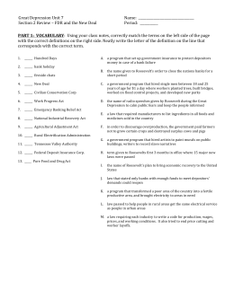 FDR and the New Deal Review Worksheet