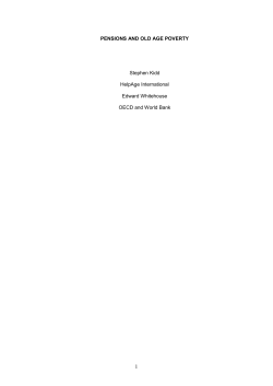 PENSIONS AND OLD AGE POVERTY Stephen Kidd HelpAge