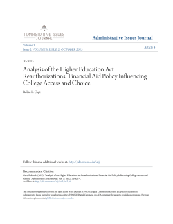 Financial Aid Policy Influencing College Access and Choice