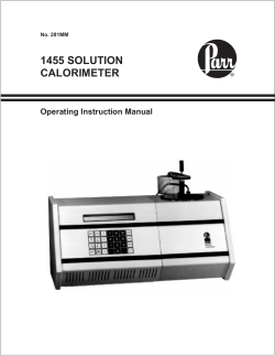 Solution calorimeter-manual