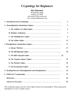 Cryptology for Beginners