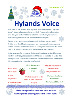 December 2012 - Hylands School