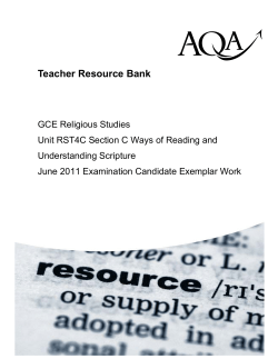 A-level Religious Studies Candidate exam responses RST4C