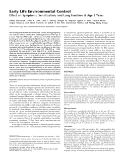Early Life Environmental Control - National Center for Healthy Housing