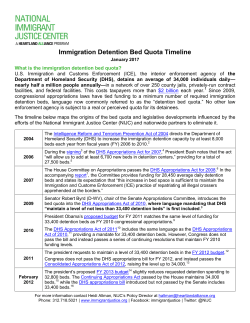 Immigration Detention Bed Quota Timeline