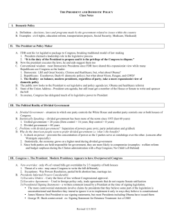 President and Domestic Policy Class Notes